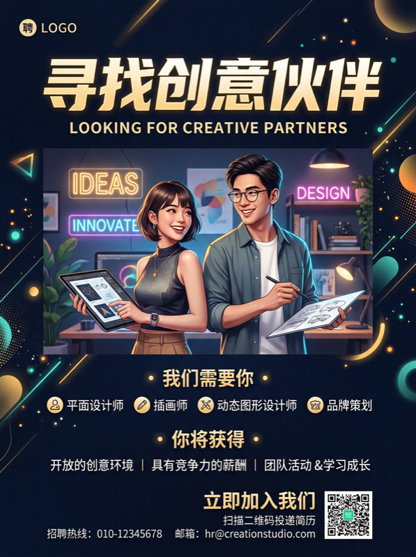 Chinese marketing poster with typography