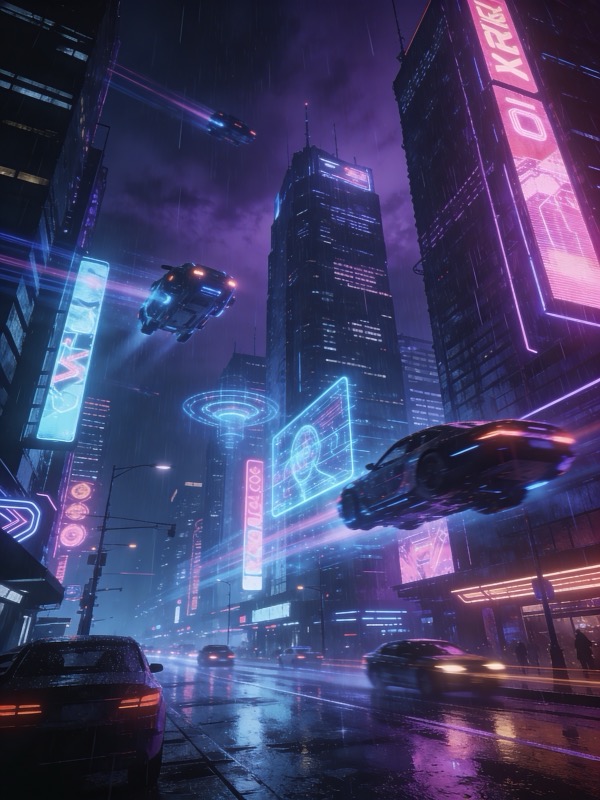 Cyberpunk cityscape
